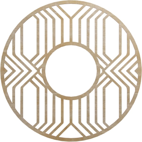 Ekena Millwork Empire Wood Fretwork Pierced Ceiling Medallion, Birch, 32"OD x 11 3/4"ID x 1/4"T CMWP32X32X0250EPBI - main